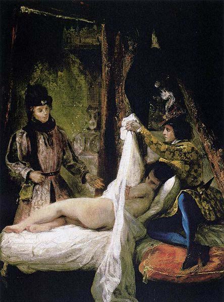 Eugene Delacroix Louis of Orleans Unveiling his Mistress, oil painting picture
